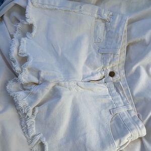 White denim shorts